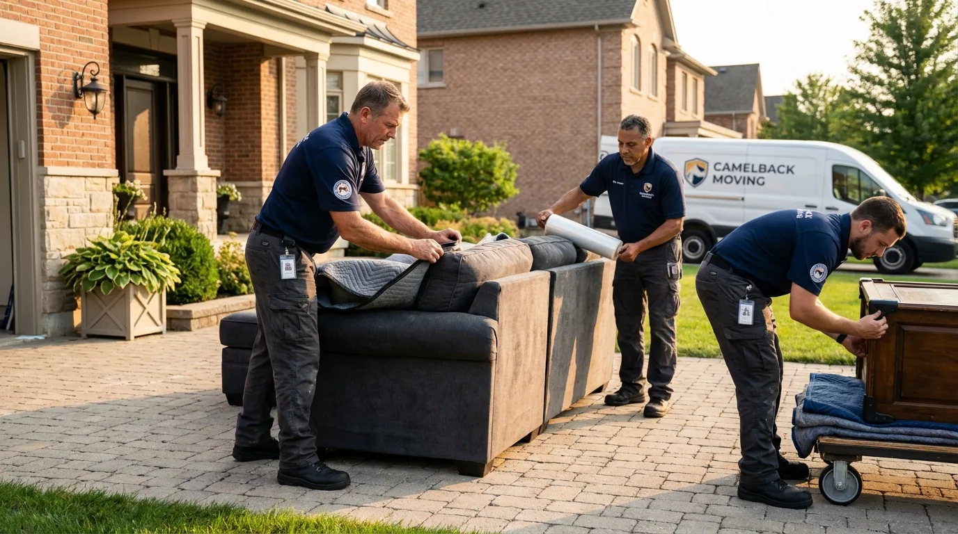 Large estate moving crew wrapping furniture in Morrow, GA
